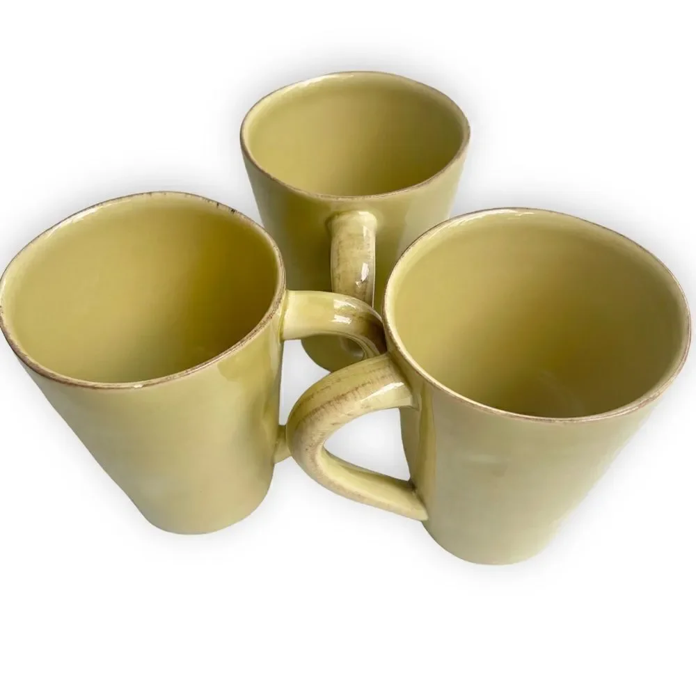 Crate&Barrel Marin Green Coffee Cup Mug Set of 3